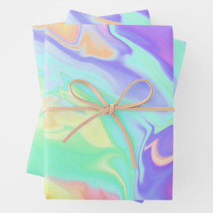 Hoja De Papel De Regalo Tie Dye Swirl Pastel Groovy