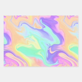 Hoja De Papel De Regalo Tie Dye Swirl Pastel Groovy