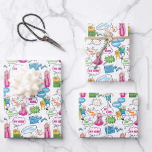 Hoja De Papel De Regalo Tiempo de aventura   Patrón de llamadas de caracte