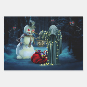 Hoja De Papel De Regalo Tiempo de navidades oscuros