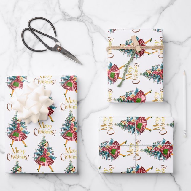 Hoja De Papel De Regalo Tiendas de mujeres viticulentas de 1950 (Anverso)