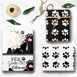 Hoja De Papel De Regalo Tienes Que Ser Gatito Me Divertido Patrón De Gato