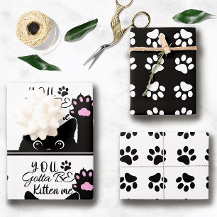 Hoja De Papel De Regalo Tienes Que Ser Gatito Me Divertido Patrón De Gato 