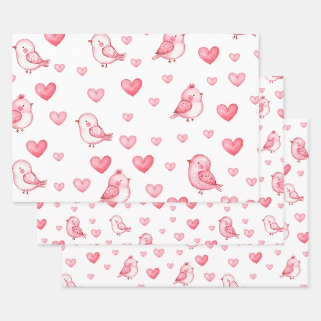 Hoja De Papel De Regalo tierno patrón sin costuras dibujado a mano con acu (Set)