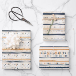 Hoja De Papel De Regalo Tierras de terracota ricas de la marina nativa boh