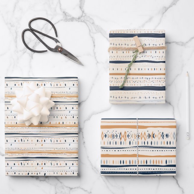 Hoja De Papel De Regalo Tierras de terracota ricas de la marina nativa boh (Anverso)