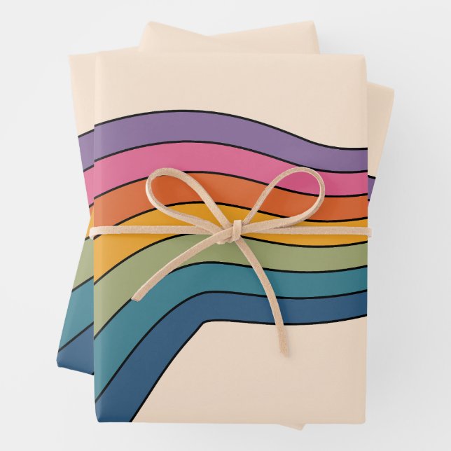 Hoja De Papel De Regalo Tierras retro de los años 70 (In situ)