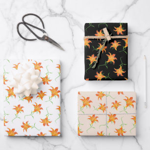 Hoja De Papel De Regalo Tiger Lily Abstract moda de estilo floral