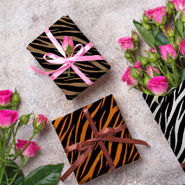 Hoja De Papel De Regalo Tigre de cebra y patrón de impresión de tabú estil