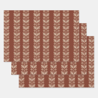 Hoja De Papel De Regalo Tinta floral de copo y arte rojo