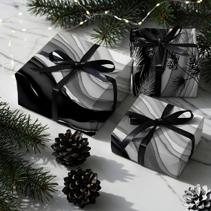 Hoja De Papel De Regalo Tinta negra moderna, mínima y artística japonesa