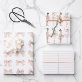 Hoja De Papel De Regalo Tiny Dancer Ballerina Pink Girls Birthday