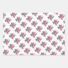 Hoja De Papel De Regalo Tipografía de los abrazos y besos del corazón