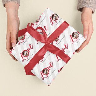 Hoja De Papel De Regalo Tipografía fotográfica corta Amor colorido rojo ca