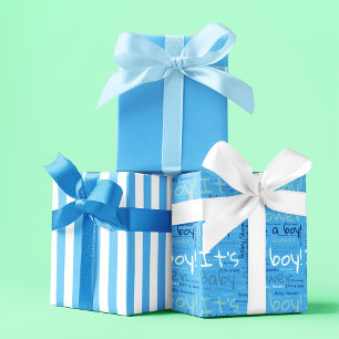 Hoja De Papel De Regalo Tipografía simple es un niño Baby Shower
