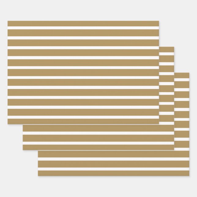 Hoja De Papel De Regalo Tiras neutrales de teca (Set)