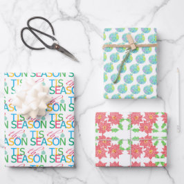 Hoja De Papel De Regalo Tis the Season Multi Design Wrapping Paper