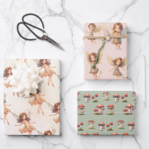 Hoja De Papel De Regalo Toadstool de la Princesa de los Hados de Woodland