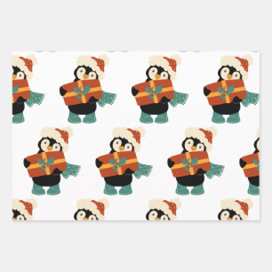 Hoja De Papel De Regalo Todo lo que quiero de los Navidades pingüino vinta
