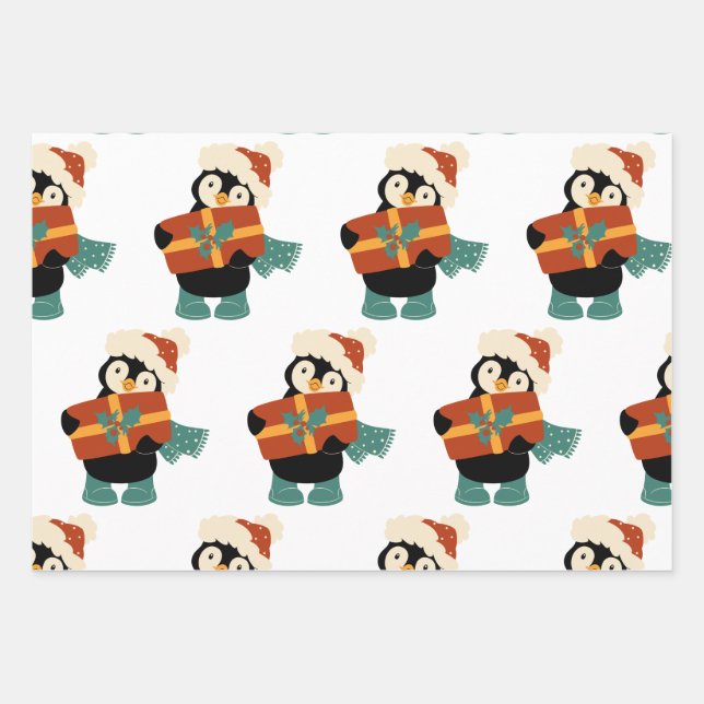 Hoja De Papel De Regalo Todo lo que quiero de los Navidades pingüino vinta (Anverso 3)