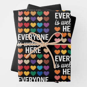 Hoja De Papel De Regalo Todos son bienvenidos aquí LGBTQ