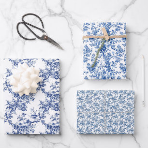 Hoja De Papel De Regalo Toile Blue 3