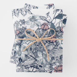 Hoja De Papel De Regalo Toile-De-Jouy Vintage French Pattern