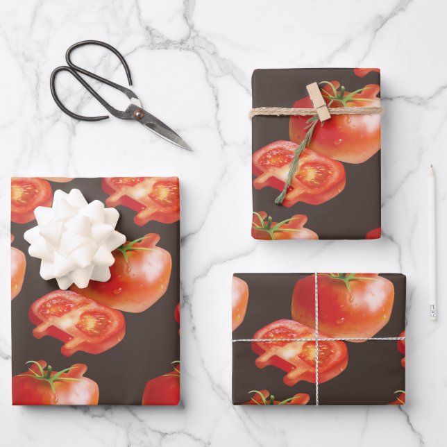 Hoja De Papel De Regalo Tomate fresco (Anverso)