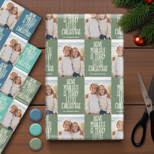 Hoja De Papel De Regalo Tómate una feliz Navidad 1. Foto caprichosa (Photo Wrapping Paper - Holiday and Christmas Theme)