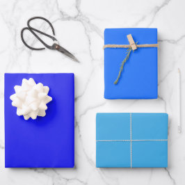Hoja De Papel De Regalo Tono Azul Plain Bluebonnet Picton Azul Sombras 3 T