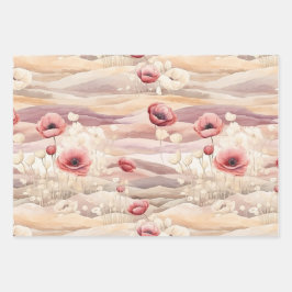 Hoja De Papel De Regalo Tono crema burdeos Floral Despedida de soltera