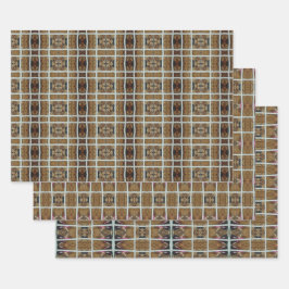 Hoja De Papel De Regalo Tono de la Tierra Marrón Y Beige