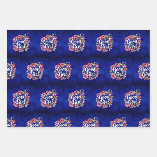 Hoja De Papel De Regalo Tonos azules buenos Chicas envuelto moralmente gri