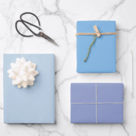 Hoja De Papel De Regalo Tonos Azules Carbón Aguamarina Techo Liso 3 Tonos