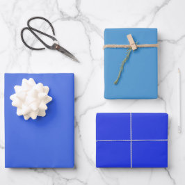 Hoja De Papel De Regalo Tonos Azules de Palatinado Estelar Real Liso 3 Ton