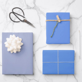 Hoja De Papel De Regalo Tonos Azules Formales de Centaurea Silvestre Liso 