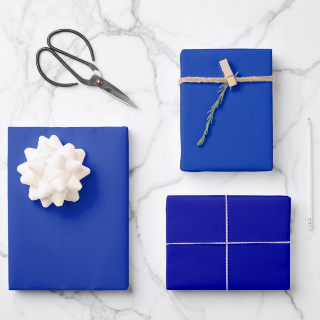 Hoja De Papel De Regalo Tonos Azules Llenos de Sofisticación (Anverso)