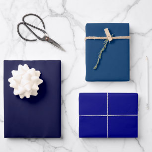 Hoja De Papel De Regalo Tonos de azul marino oscuro de medianoche liso 3 t