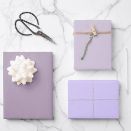 Hoja De Papel De Regalo Tonos de lavanda púrpura pastel liso 3 tonos