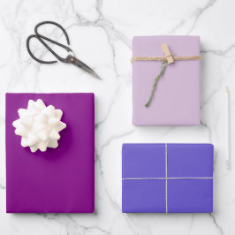 Hoja De Papel De Regalo Tonos de Púrpura Gris Berza Sólida Llana 3 Tonos