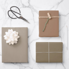 Hoja De Papel De Regalo Tonos de sombra marrón claro Grullo Chamoisee 3 to