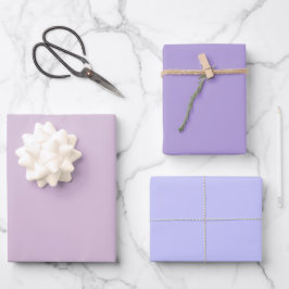 Hoja De Papel De Regalo Tonos Morados Pastel de Cardo y Periwinkle 3 Tonos