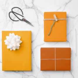 Hoja De Papel De Regalo Tonos Naranja Llama Solar 3 Tonos