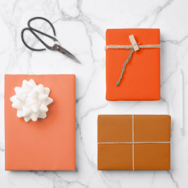 Hoja De Papel De Regalo Tonos naranjas cobrizos de coral ardiente 3 tonos