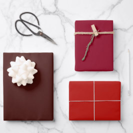 Hoja De Papel De Regalo Tonos Rojo Granate Caoba Carmesí Liso 3 Tonos