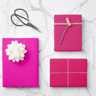 Hoja De Papel De Regalo Tonos Rosa Cereza Rubí Rosa Liso 3 Tonos