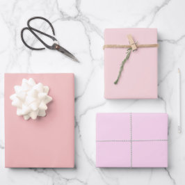 Hoja De Papel De Regalo Tonos rosados claros de encaje español liso 3 tono