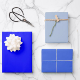 Hoja De Papel De Regalo Tonos sólidos de acero azul real 3 tonos