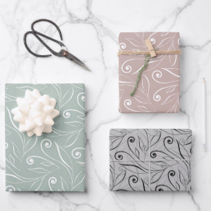 Hoja De Papel De Regalo Torrentes Florales Terrosos
