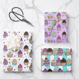 Hoja De Papel De Regalo Tortas de cumpleaños dibujadas a mano caprichosa